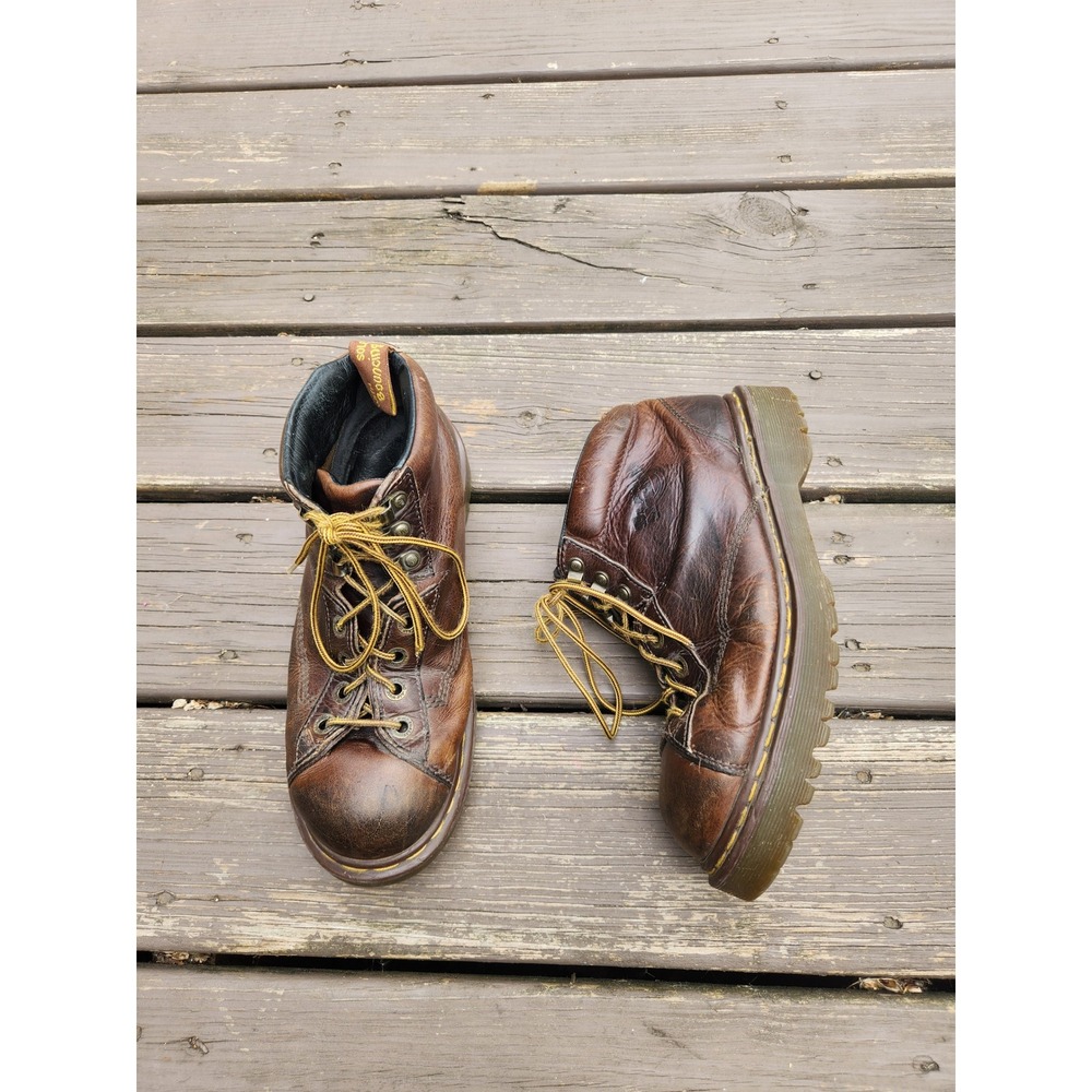 Dr. Martens 8287 Boots Brown Leather Made in England Lace Up Size 9